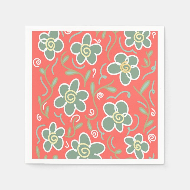 Färgblomma Pappersservett (Framsidan)