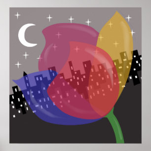Färgblomma Poster