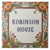 Färgblommor Anpassningsbar House Namn Plate Sign