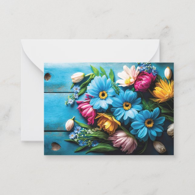 Färgblommor Anteckningskort (Framsida)