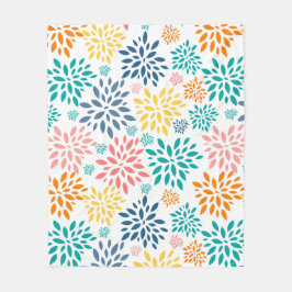 Färgblommor av abstrakt mönster fleecefilt