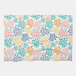 Färgblommor av abstrakt mönster kökshandduk