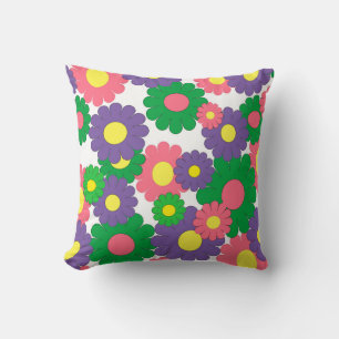 Färgblommor av popkonst mönster cushion kudde