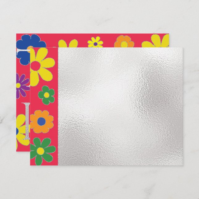 Färgblommor av pub eller Bat mitzvah Tack (Fram/baksida)