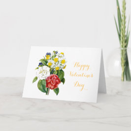 Färgblommor av vintage glad Alla hjärtans dag Helgkort