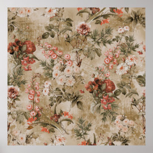 Färgblommor, bakgrund. vattenfärg Illustrati Poster