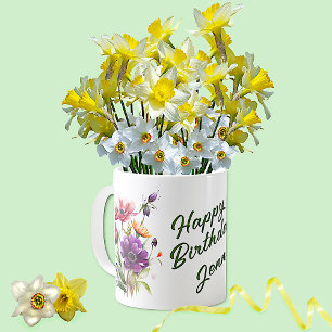 Färgblommor Birthday Greetings Kaffemugg