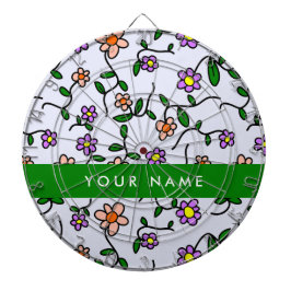 Färgblommor, blå bakgrund, Grönt Darttavla