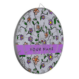 Färgblommor, blå bakgrund, Lila Darttavla