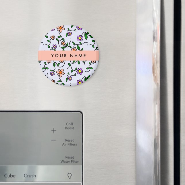 Färgblommor, blå bakgrund, Orange Magnet (In Situ (Fridge))