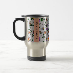 Färgblommor, blå bakgrund, Orange Resemugg