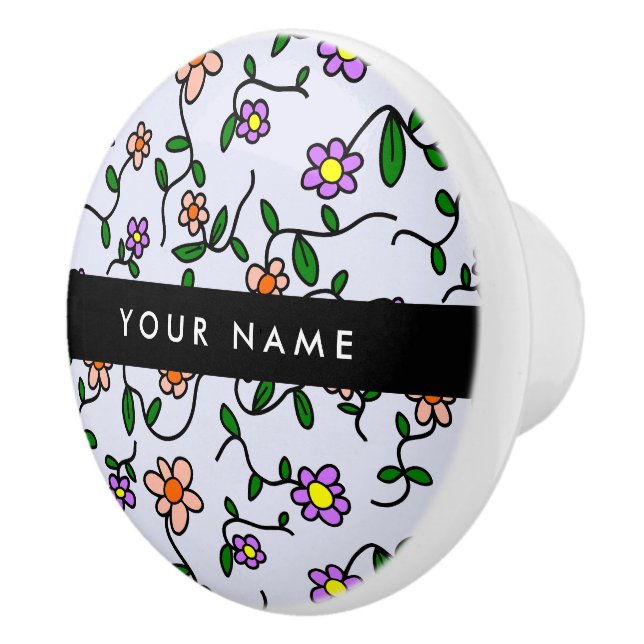 Färgblommor, blå bakgrund, svart knopp (Höger)