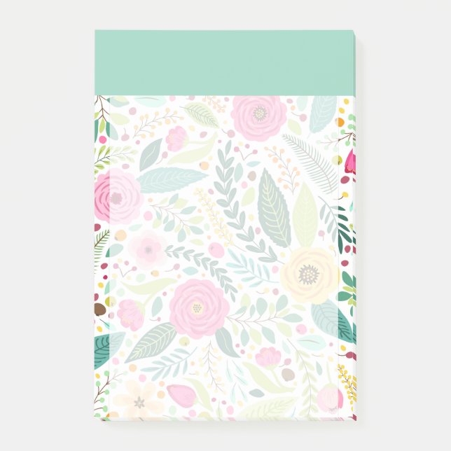 Färgblommor Blå himmel färg-block Girly Post-it Block (Framsida)