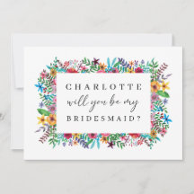 Färgblommor blir mitt Bridesmaid-kort