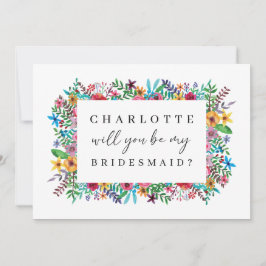 Färgblommor blir mitt Bridesmaid-kort Inbjudningar