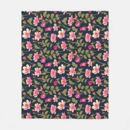 Färgblommor-Blommönster 22-Fleece Blanket Fleecefilt