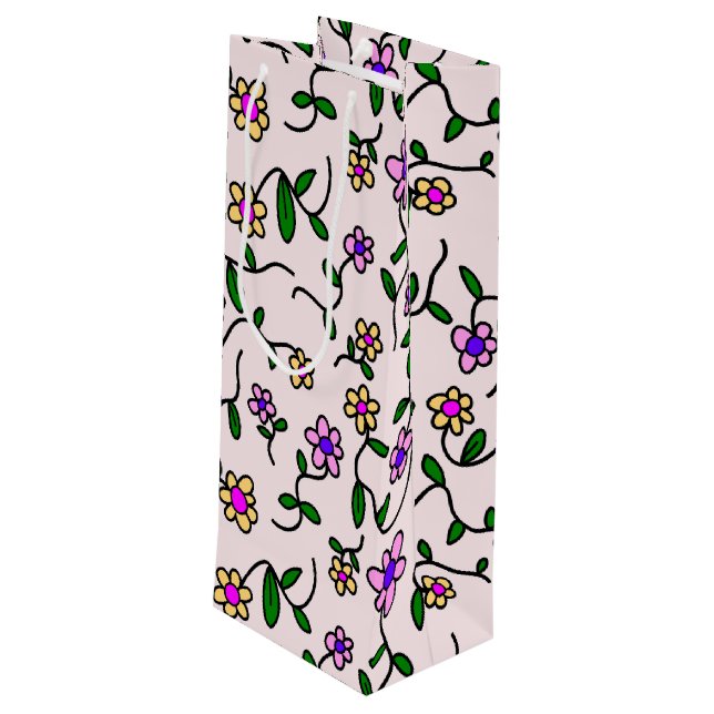 Färgblommor, Blommönster, Greenery, Boho (Baksidan Vinklad)