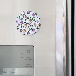 Färgblommor, Blommönster, Greenery, Boho Magnet