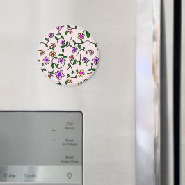 Färgblommor, Blommönster, Greenery, Boho Magnet