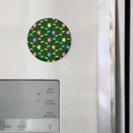 Färgblommor, Blommönster, Greenery, Boho Magnet