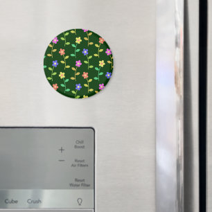Färgblommor, Blommönster, Greenery, Boho Magnet