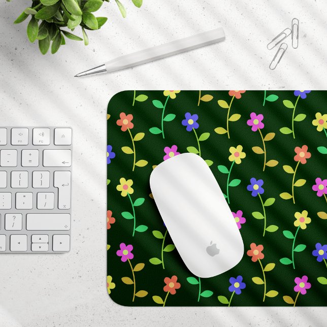 Färgblommor, Blommönster, Greenery, Boho Musmatta (Skapare uppladdad)