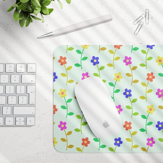 Färgblommor, Blommönster, Greenery, Boho Musmatta (Skapare uppladdad)