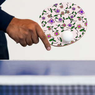 Färgblommor, Blommönster, Greenery, Boho Pingisracket