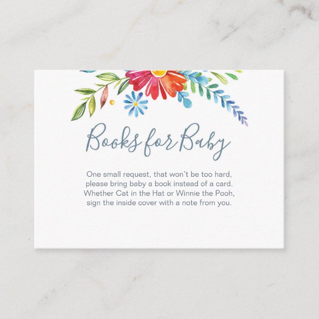 Färgblommor bokar för baby-inmatningskort tilläggskort (Framsida)