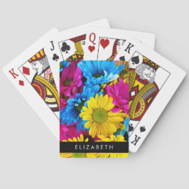 Färgblommor, Daisy, Boho, ditt namn Casinokort