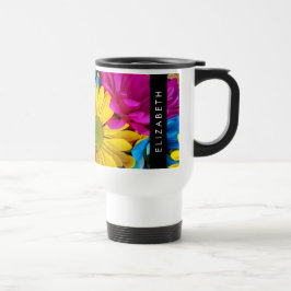 Färgblommor, Daisy, Boho, ditt namn Resemugg