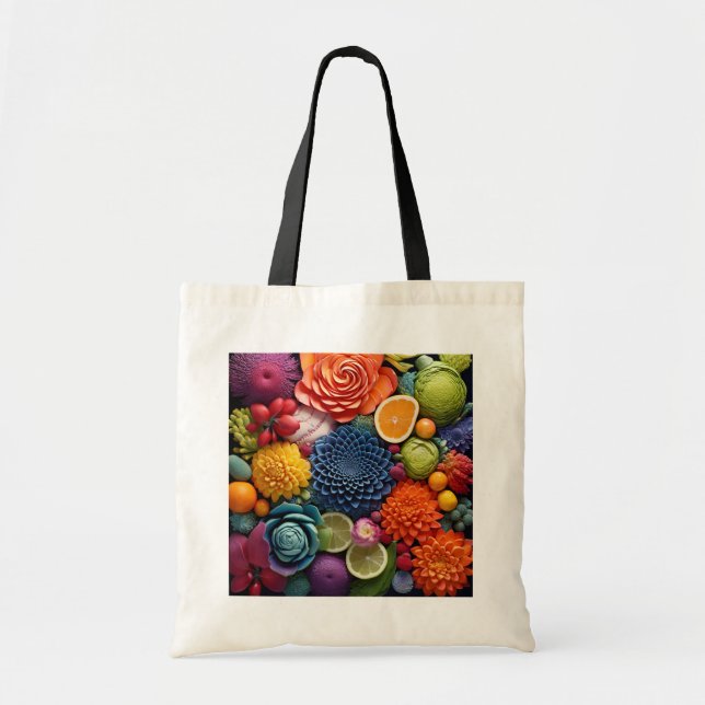 Färgblommor - design 1 tygkasse (Framsidan)
