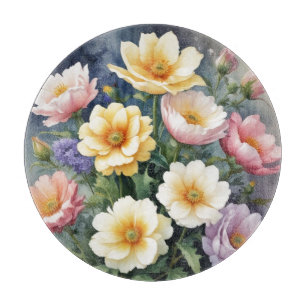 Färgblommor Elegant Vattenfärgsfärgning