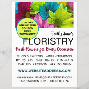 Färgblommor, Floristry Reklamblad