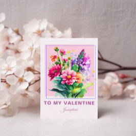 Färgblommor för alla hjärtans dag kort