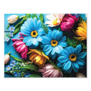 Färgblommor Fototryck