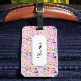 Färgblommor från Fält vid rosa Bagagebricka