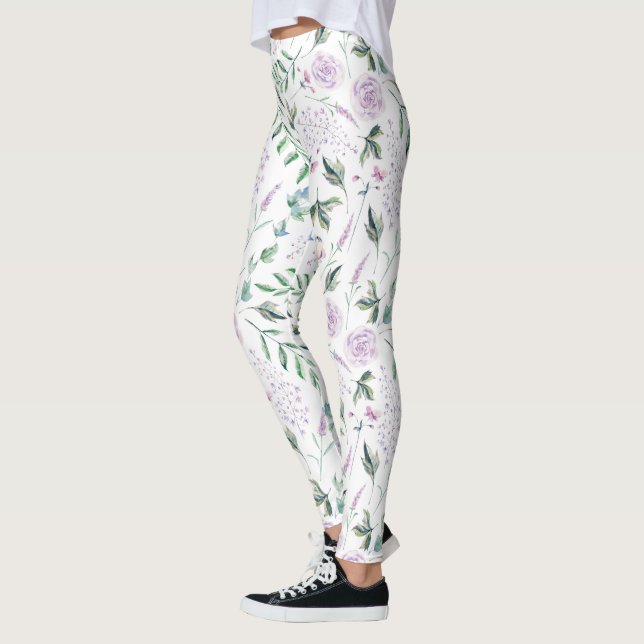 Färgblommor från pastellblommor sagor mönster leggings (Vänster)