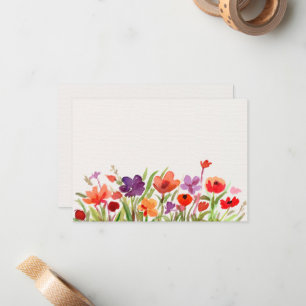 Färgblommor Garden-vattenfärg Anteckningskort
