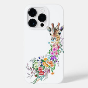 Färgblommor Giraffe iphone case-målning