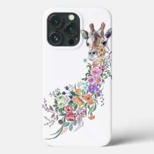 Färgblommor Giraffe iphone case-målning