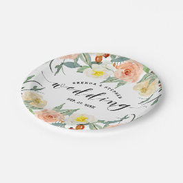 Färgblommor Gräns Bröllop Typografi