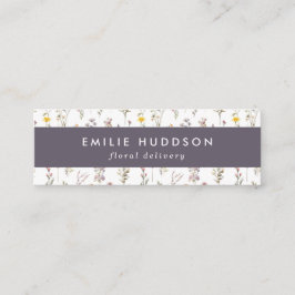 Färgblommor, grönt, blomsterhumle, blomsterhumle mini visitkort