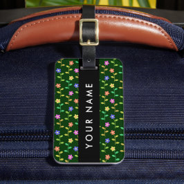 Färgblommor, Gröntens bakgrund, svart Bagagebricka