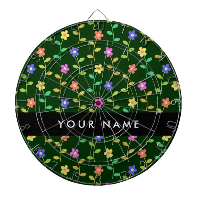 Färgblommor, Gröntens bakgrund, svart Darttavla (Framsidan)