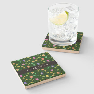 Färgblommor, Gröntens bakgrund, svart Stenunderlägg