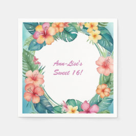 Färgblommor Hawaii Birthday Pappersservett