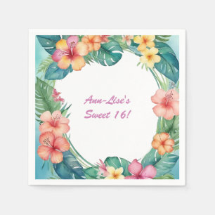 Färgblommor Hawaii Birthday Pappersservett