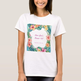 Färgblommor Hawaii Birthday T Shirt