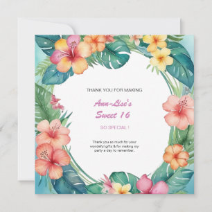 Färgblommor Hawaii Birthday Tack Kort
